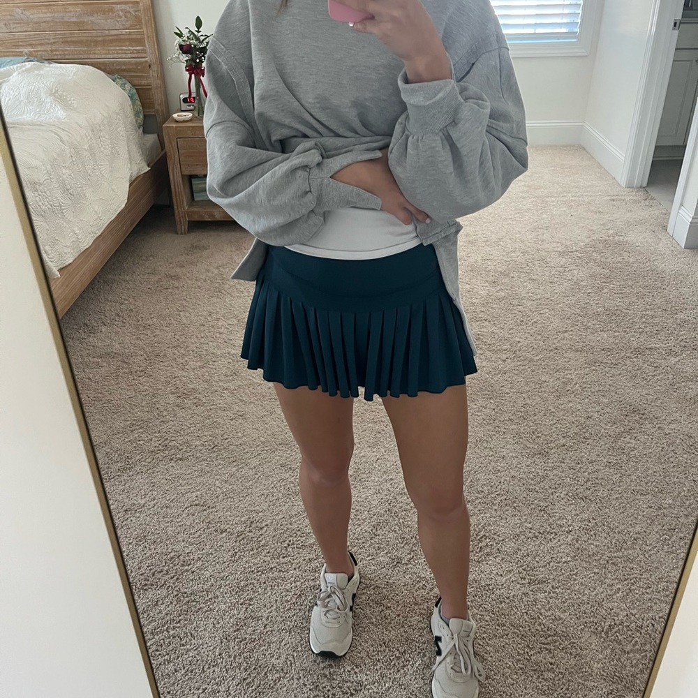Blue pleated tennis skirt